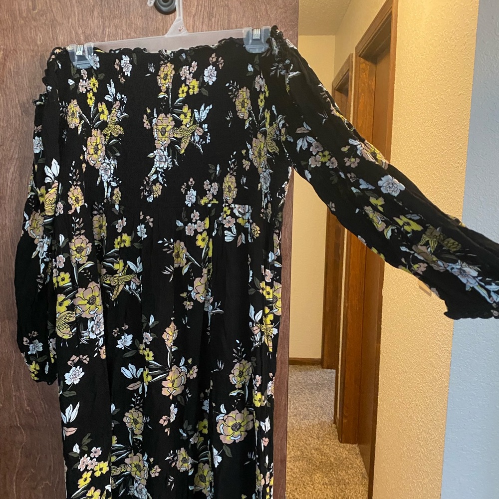 City chic Off the Shoulder 3/4 Sleeve Midi